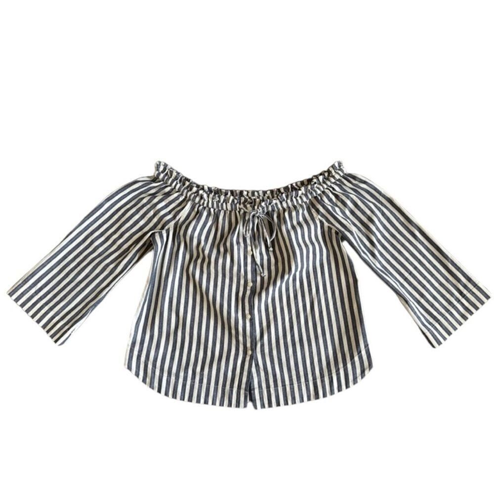 Madewell‎ Stripe Off-the-Shoulder Top size Small